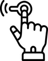 Close up of AI driven robotic finger hovering over control screen Set A vector