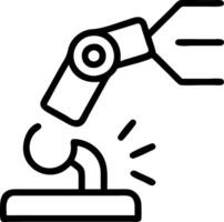 Close up of AI driven sensor scanning machine part Set A vector