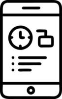 Close up of a smartphone screen with a time management app Set 2 vector