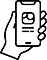 Close up of a smartphone displaying a green business app in a businesspersons hand with copy space Set A vector