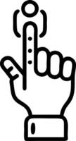 Close up of a robotic finger touching a holographic button with copy space Set A vector