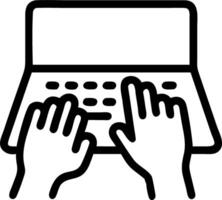 Close up of a professionals hand typing on a laptop keyboard Set 2 vector