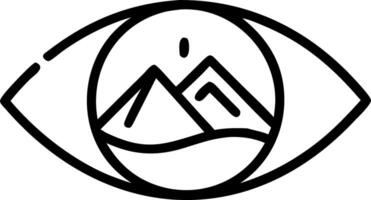 Close up of a persons eye reflecting a mountain landscape with copy space Set A vector