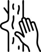 Close up of a person hand touching tree bark with copy space Set A vector