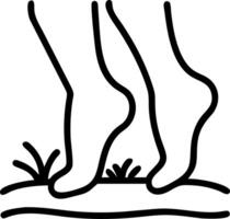 Close up of a person feet walking on grass with copy space Set A vector