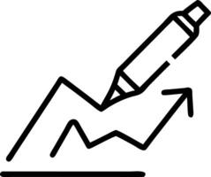 Close up of a pen drawing a green upward arrow on a graph with copy space Set A vector