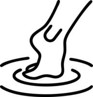 Close up of a person foot stepping into water with ripples and copy space Set A vector