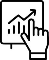 Close up of a managers hand pointing at growth charts on a tablet Set 2 vector
