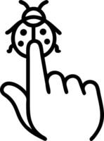 Close up of a ladybug on a person fingertip with copy space Set A vector
