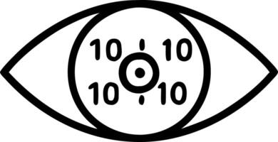 Close up of a human eye reflecting binary code with copy space Set A vector