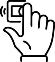 Close up of a hand with augmented reality interface overlay and copy space Set A vector