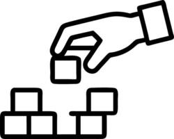 Close up of a hand arranging blocks to form a structure Set 2 vector