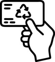 Close up of a hand holding a credit card with a tree design and copy space Set 2 vector