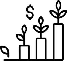 Close up of a financial graph formed by growing plants with copy space Set A vector