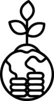 Close up of a globe with a tree growing atop coins and copy space Set A vector