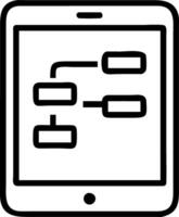 Close up of a digital tablet displaying a project timeline vector