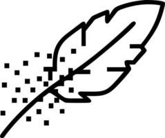 Close up of a digital feather dissolving into pixels with copy space Set A vector