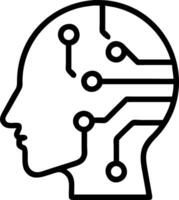 Close up of a circuit board forming a human face with copy space Set A vector