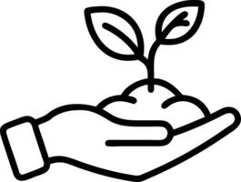 Close up of a businesspersons hand holding soil with a small sprouting plant and copy space Set A vector