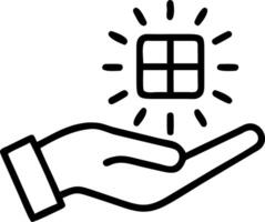 Close up of a businesswomans hand holding a solar panel chip with copy space Set A vector