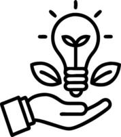 Close up of a businessman holding a light bulb with a green leaf inside and copy space Set A vector