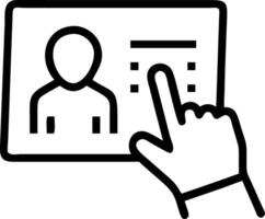 Close up of a business professional analyzing customer data on a tablet vector