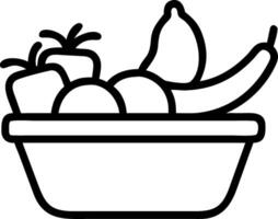 Close up of a basket overflowing with various fresh fruits Set A vector
