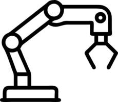 Clean surface with robotic claw holding industrial component Set A vector
