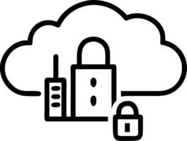 City skyline with padlock shaped cloud and copy space Set A vector
