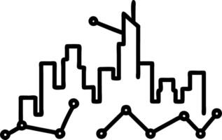 City skyline with network nodes forming constellation and copy space Set A vector