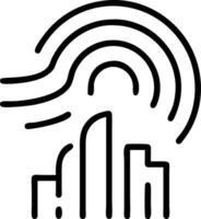 City skyline with fingerprint overlay and copy space Set A vector