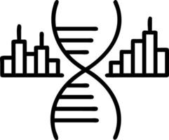 City skyline with DNA helix overlay and copy space Set A vector