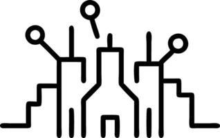 City skyline with glowing network lines and copy space Set A vector