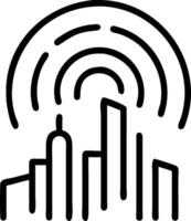 City skyline with fingerprint overlay and copy space Set A2 vector