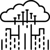 City skyline with digital rain of numbers and copy space Set A vector