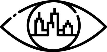 City skyline reflected in human eye with copy space Set A vector