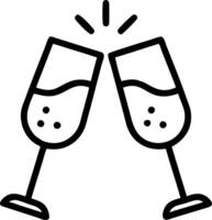 Champagne glasses floating with sparkling bubbles isolated on white background vector