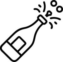 Champagne bottle popping with floating bubbles isolated on white background vector