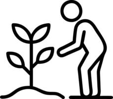 CEO planting tree in company garden for sustainability initiative Set A vector