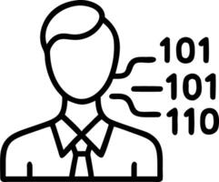 Businessmans profile with green data flow and copy space Set A vector
