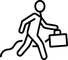 Businessman with briefcase walking into a forest with soft light Set A2 vector