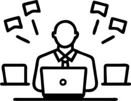 Businessman overwhelmed by digital notifications Set A2 vector