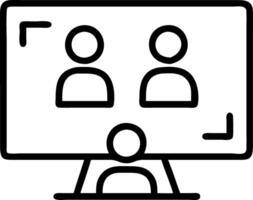 Business team conferencing on large screen in modern office with copy space Set A vector