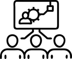 Business team strategizing on industrial automation trends with digital presentation Set A vector
