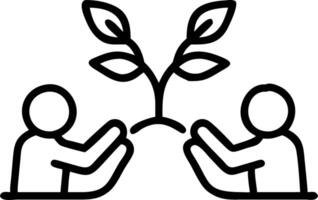 Business team planting saplings together in a green space with copy space Set A vector