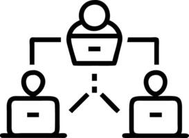 Business team collaborating on project management software plain background copy space on top vector
