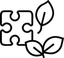 Business puzzle pieces forming a green leaf with copy space Set A vector