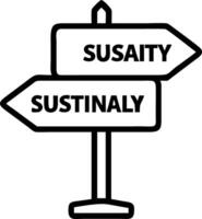 Business road sign pointing to sustainability with copy space Set A3 vector