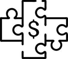 Business puzzle pieces forming a green dollar sign and copy space Set A2 vector