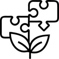 Business puzzle pieces forming a green leaf with copy space Set A2 vector